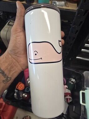 Vineyard Vines White Stainless Steel Tumbler Label